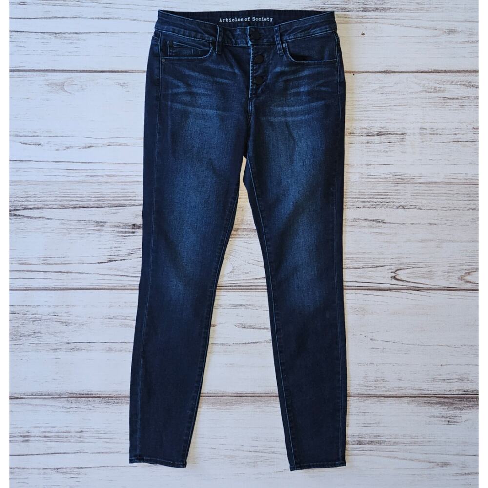 Articles of Society Dark Wash Skinny Jeans with Button Fly sz 28